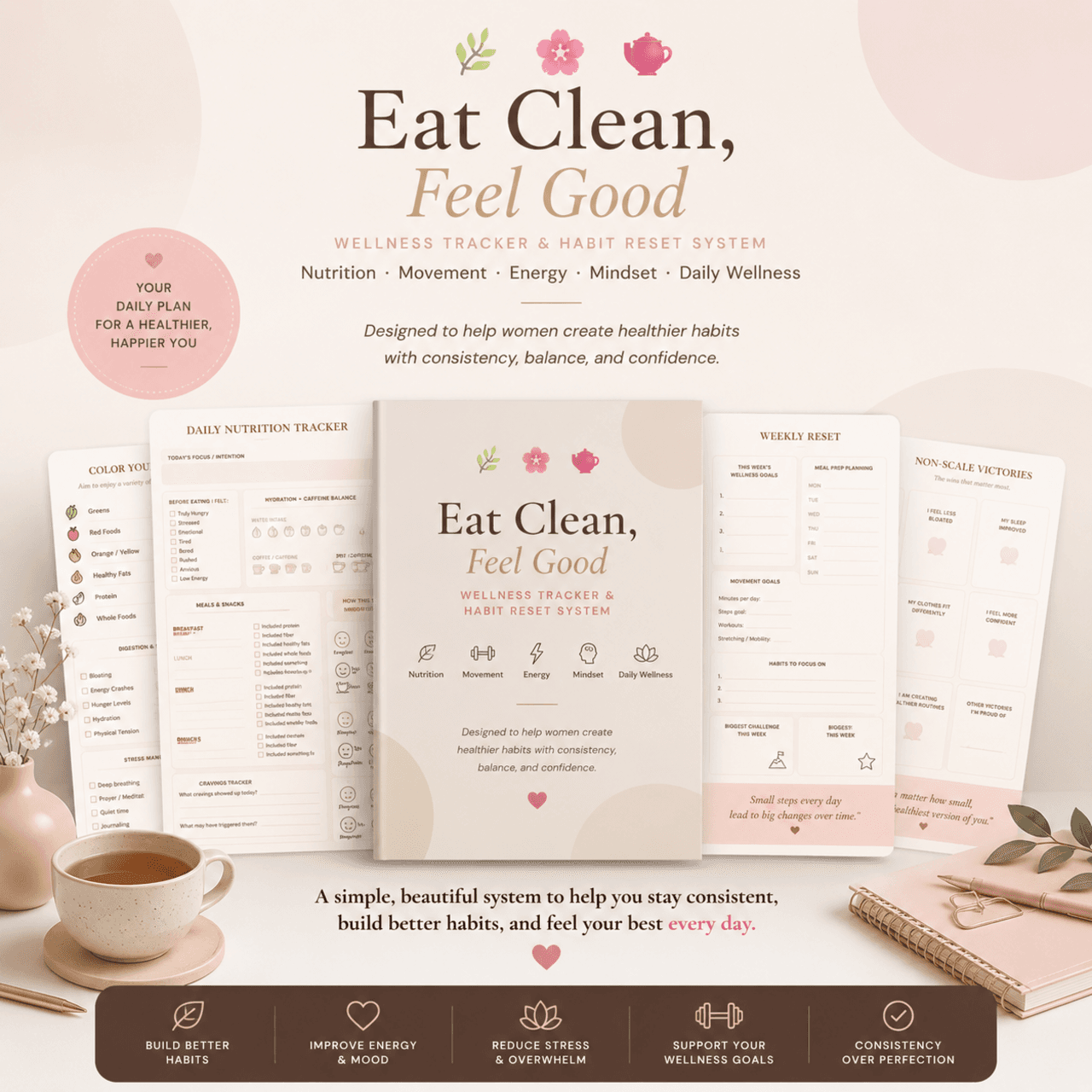 Eat Clean Feel Good: The Wellness Tracker for real life