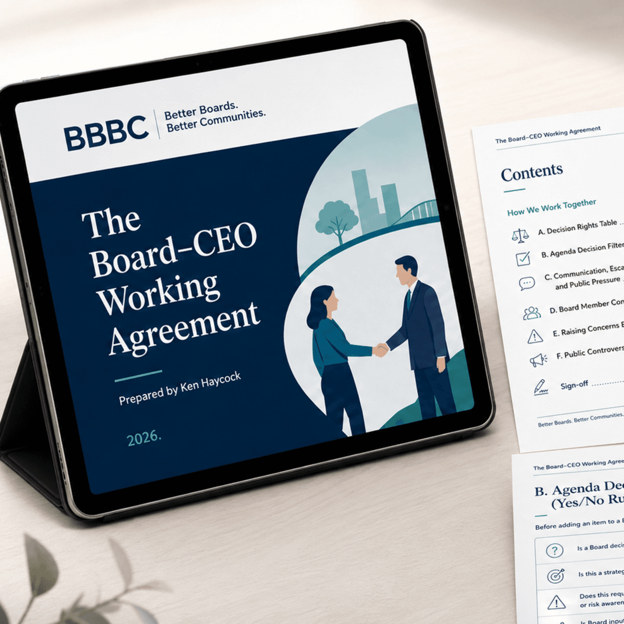 Working Agreement Between The Board and Chief Officer